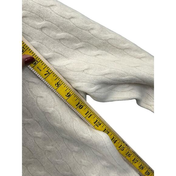 Lauren Ralph Lauren Sweater Womens Large Cream Wool Cashmere Blend Slim Fit - Picture 12 of 15